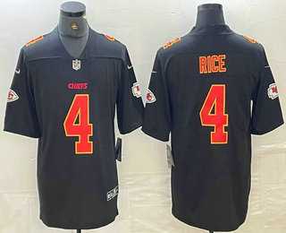 Men's Kansas City Chiefs #4 Rashee Rice Black Fashion Vapor Limited Stitched Jersey,We sell and wholesale Men's Kansas City Chiefs #4 Rashee Rice Black Fashion Vapor Limited Stitched Jersey on line form chian!